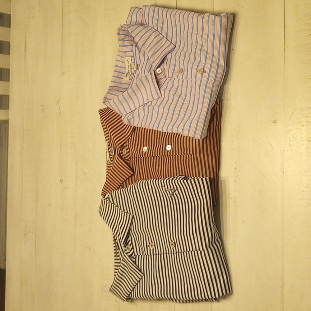 Lot (3) XL Peter Millar comfort series short sleeve polo golf shirts